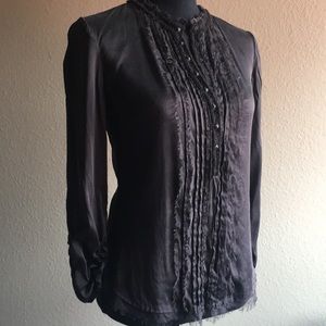 Elie Tahari Silk Tuxedo Blouse